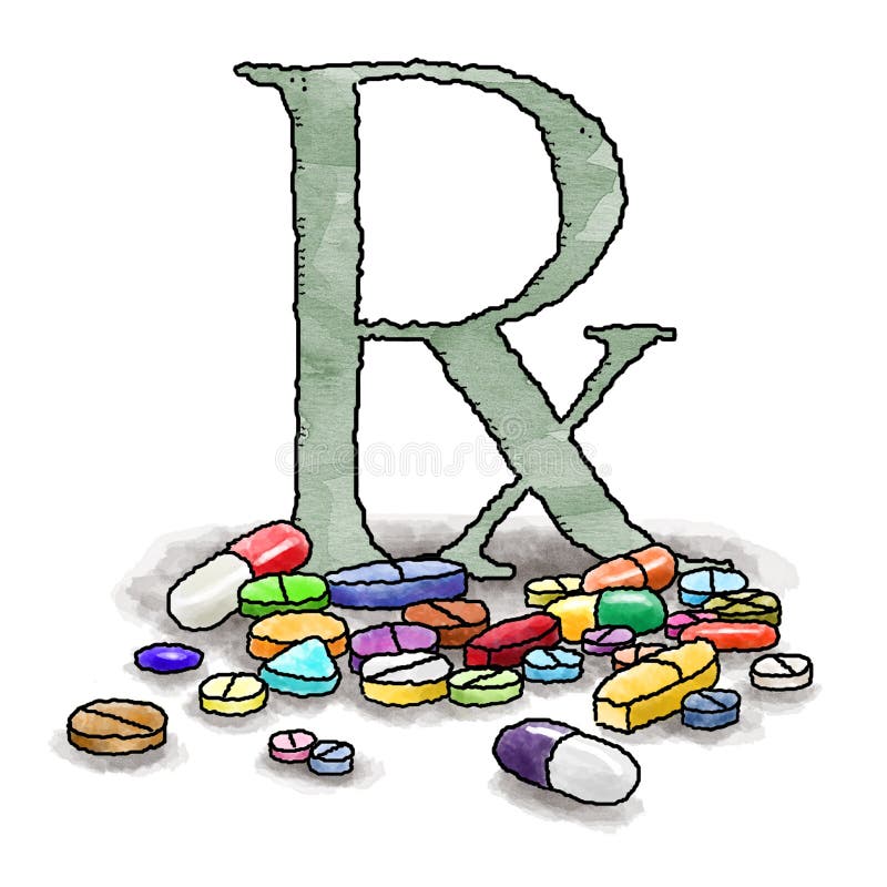 Medicamentos de venta com receita ilustração stock Medicamentos de venta com receita ilustração stock