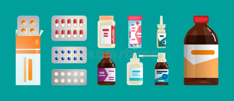 Vetores e ilustrações de Medicamentos desenho para download