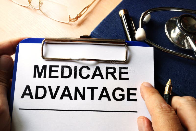 Medicare advantage in a clipboard.