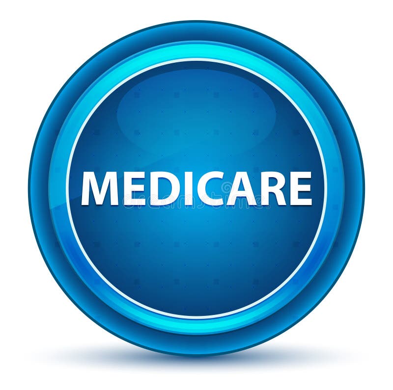 Medicare Eyeball Blue Round Button stock illustration