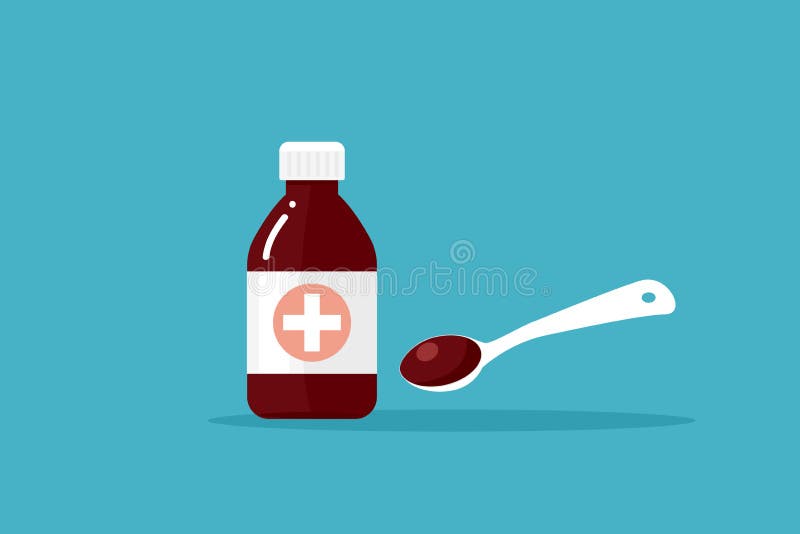 Medicated Syrup, Cough Syrup Stock Vector Illustration of cough