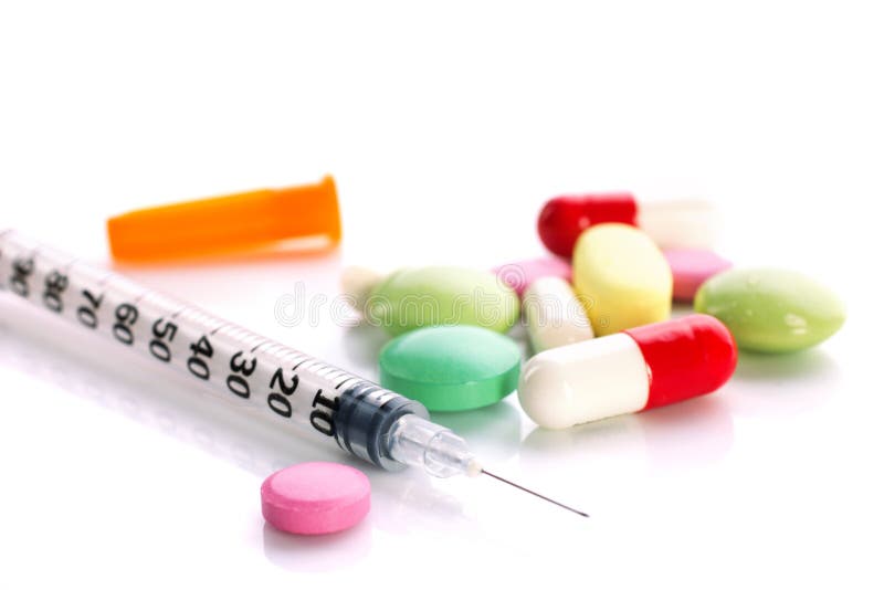 Medication and Insulin Syringe Stock Image Image of group, colorful 36550217