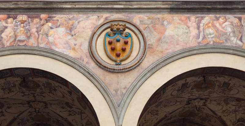 Medici emblem - Florence royaltyfri fotografi Medici emblem - Florence royaltyfri fotografi