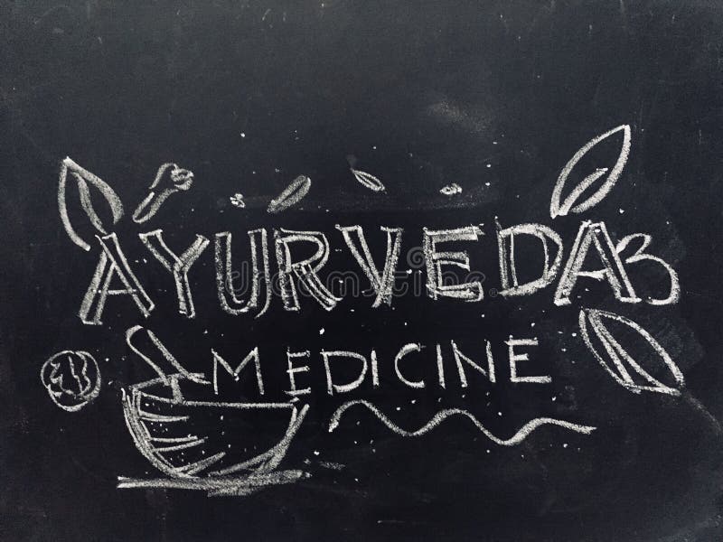 Medicina di Ayurveda scritta a mano sulla lavagna