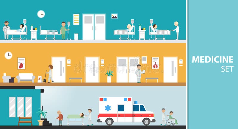 Medicina & grupo liso do projeto ilustração royalty free Medicina & grupo liso do projeto ilustração royalty free