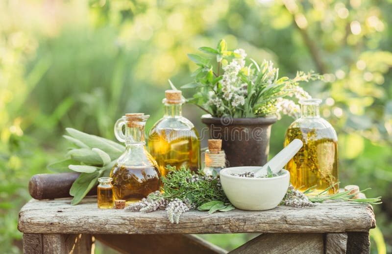Medicinal plants and oils for massage