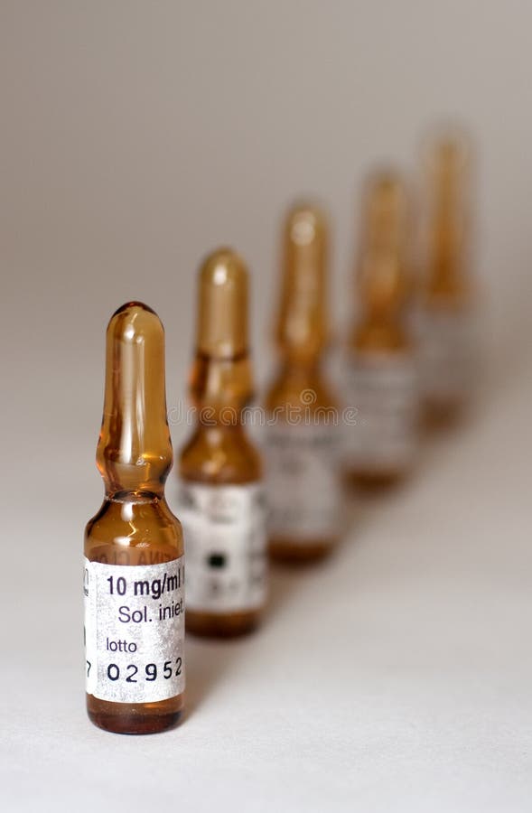 Medicine in Ampoules from Yellow Glass Stock Photo Image of medicine