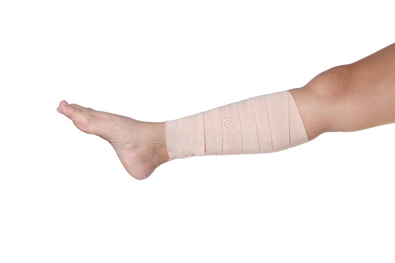 Medicine Bandage on Human Leg Isolated Stock Image Image of