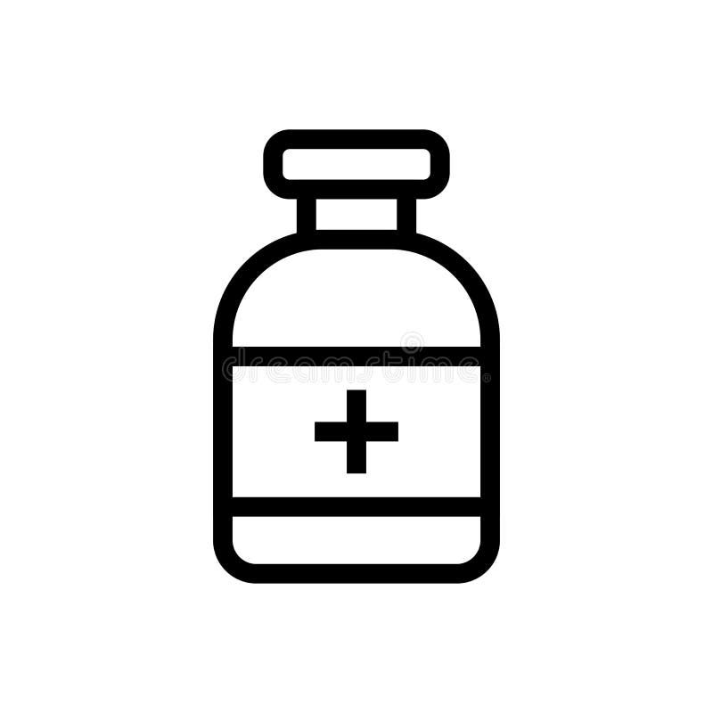 Medicine Bottle Icon Design. Line Art Medical Healthcare Illustration ...