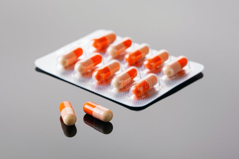 Medicine capsules close up stock photo. Image of herbal 50589916