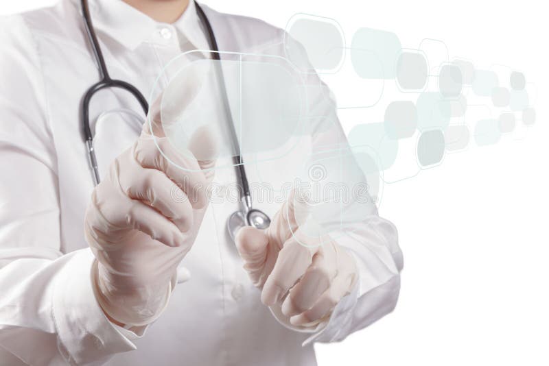 Medicine doctor working with modern computer royalty free stock photography