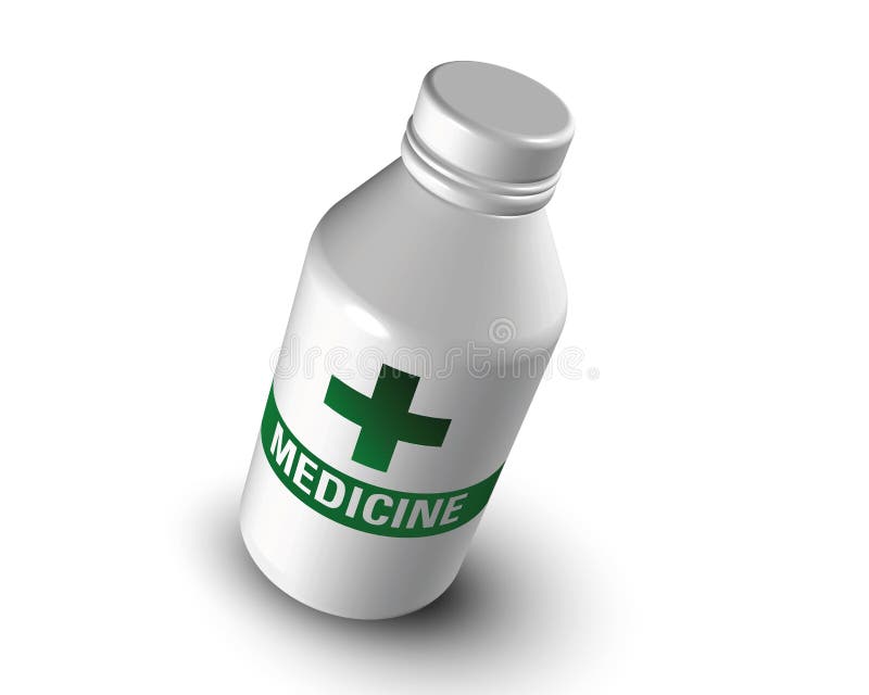 Medicine plastic bottle stock illustration