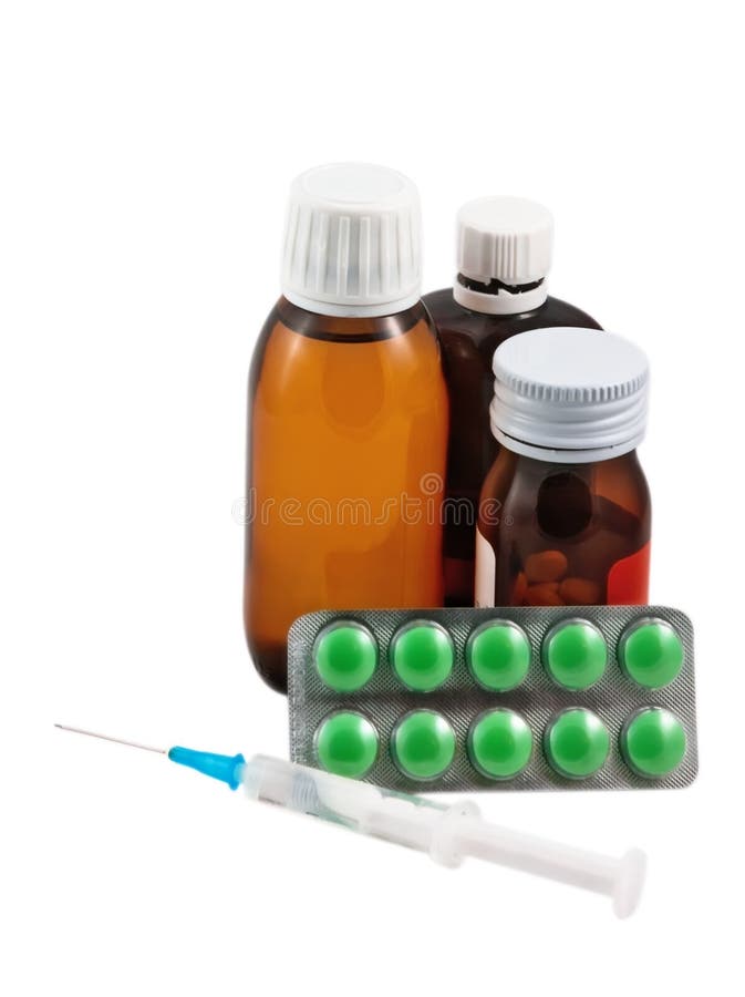 Medicine set isolated on the white background