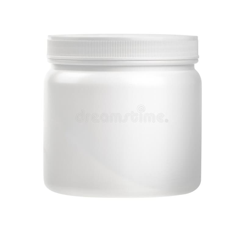 Medicine white pill bottle isolated on a white background with c