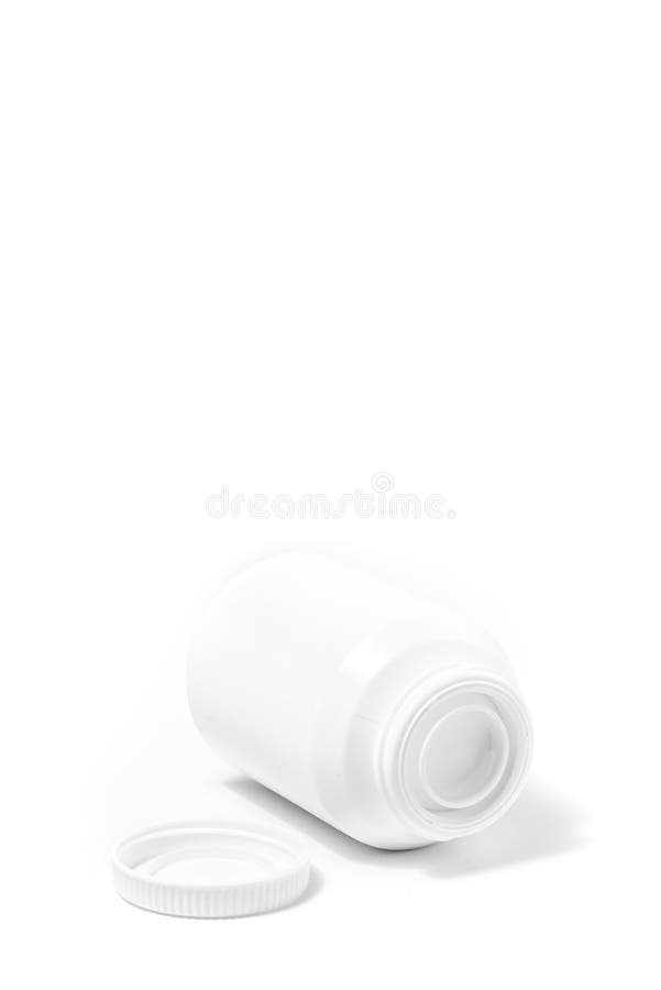 Medicine white pill bottle isolated on white background. Drug, illustration stock image Medicine white pill bottle isolated on white background. Drug, illustration stock image