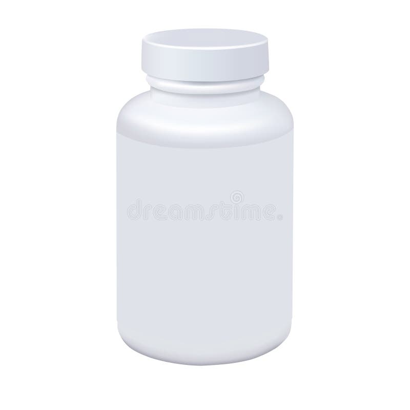 Medicine white pill bottle isolated on white background. Photorealistic vector stock illustration Medicine white pill bottle isolated on white background. Photorealistic vector stock illustration