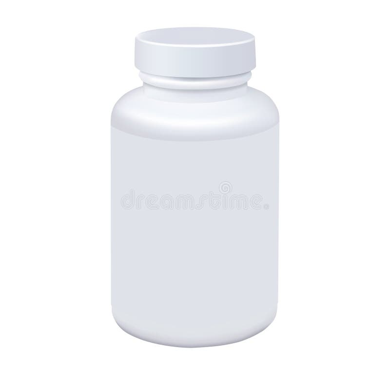 Medicine white pill bottle isolated on white background. Photorealistic vector