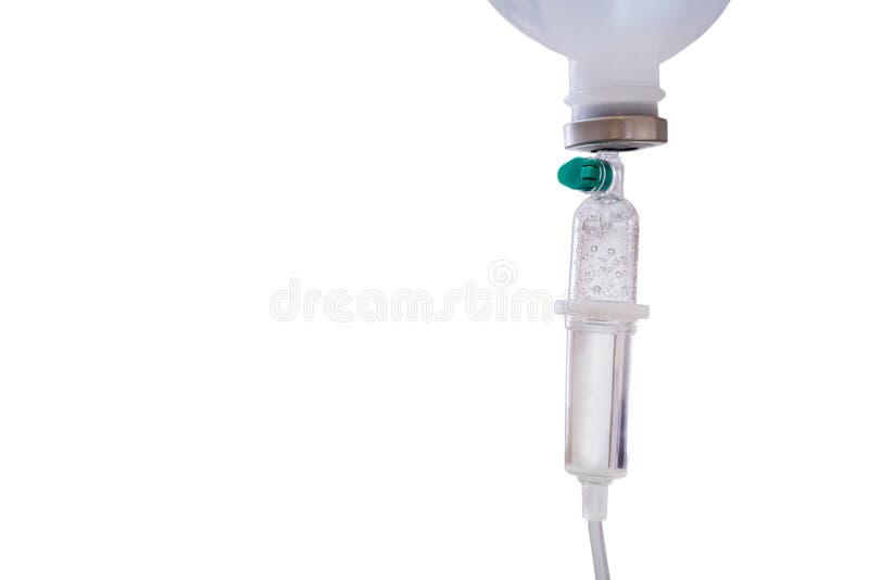 Medicinsk intravenös droppdroppande som isoleras på vit arkivfoton Medicinsk intravenös droppdroppande som isoleras på vit arkivfoton