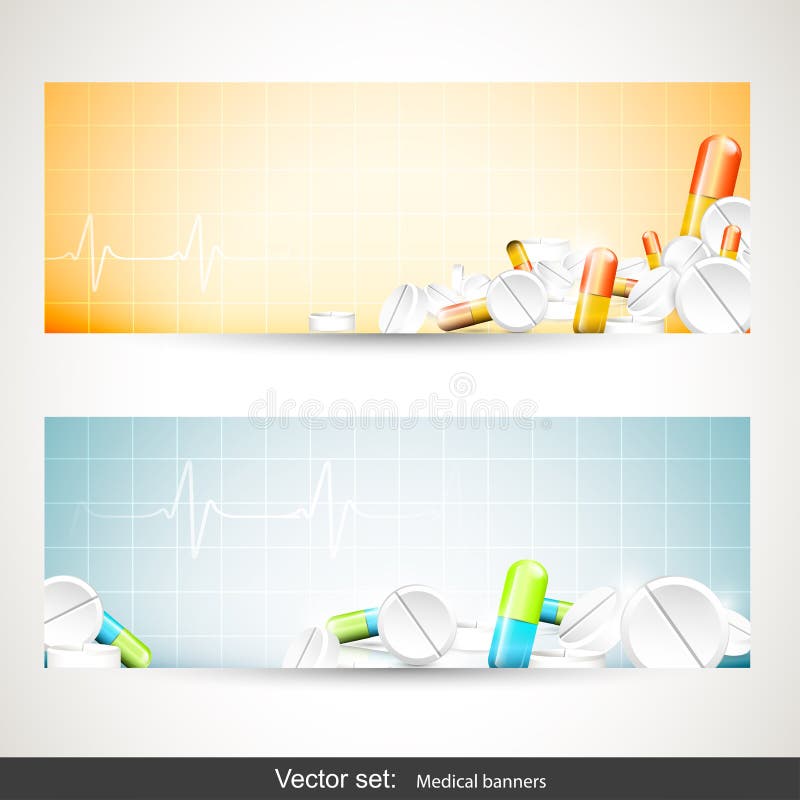 Medicinska baner stock illustrationer Medicinska baner stock illustrationer