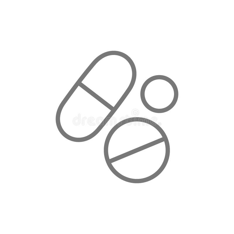 Medicinska piller, vård- minnestavla, droglinje symbol vektor illustrationer Medicinska piller, vård- minnestavla, droglinje symbol vektor illustrationer