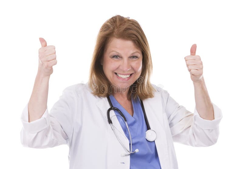 Medico caucasico su bianco immagine stock