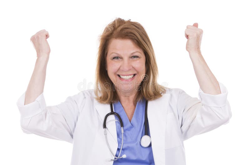 Medico caucasico su bianco fotografie stock libere da diritti