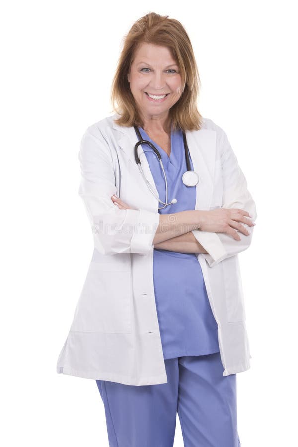 Medico caucasico su sfondo bianco fotografie stock libere da diritti