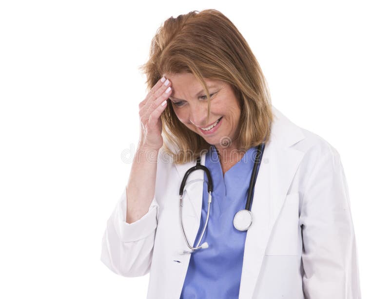 Medico caucasico su bianco fotografia stock libera da diritti