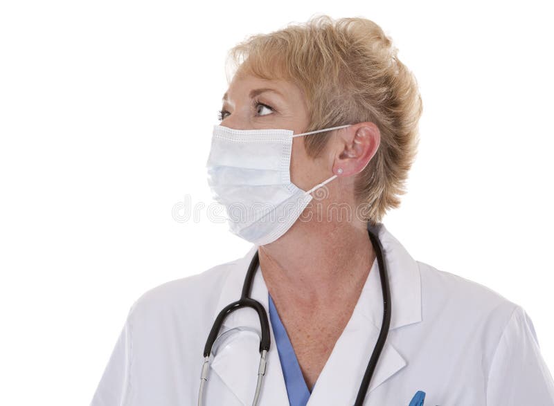 Medico che porta una mascherina immagine stock