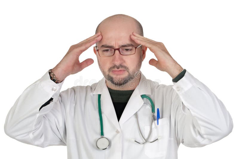 Medico con il gesto preoccupato immagine stock