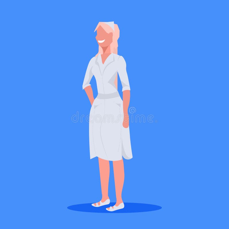 Medico femminile cura il lavoratore biondo della clinica medica della donna nel fumetto professionale uniforme bianco di concetto illustrazione di stock Medico femminile cura il lavoratore biondo della clinica medica della donna nel fumetto professionale uniforme bianco di concetto illustrazione di stock