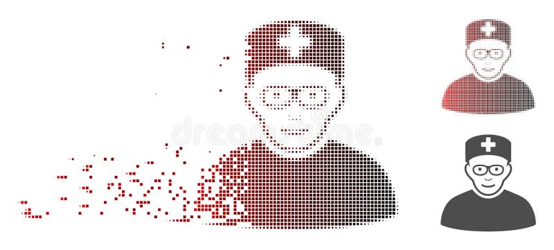 Medico primario di semitono dissolto Icon del pixel illustrazione vettoriale