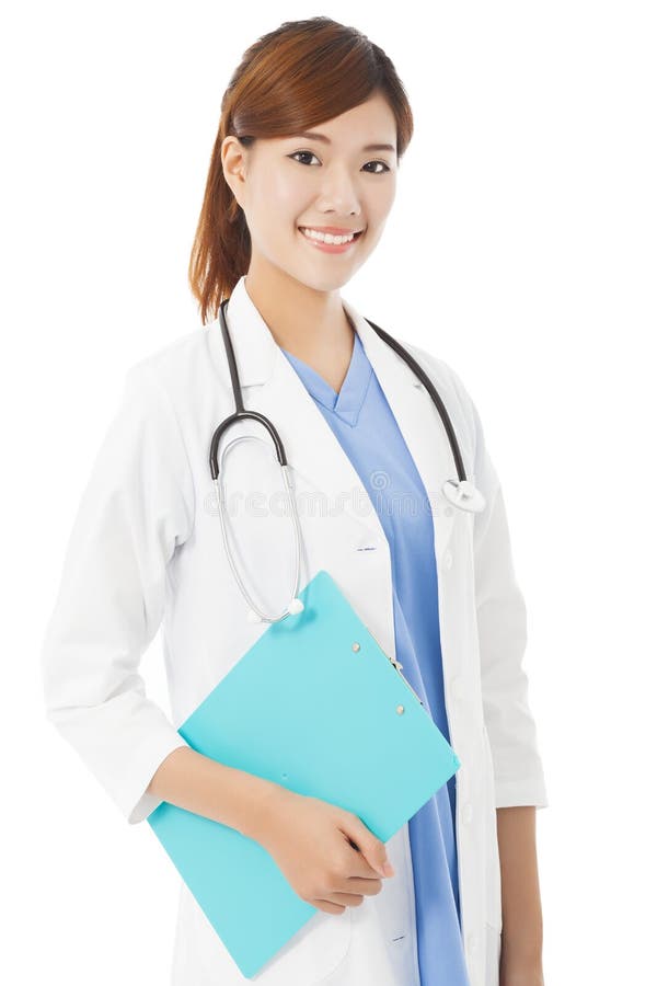 Medico professionista sorridente dei giovani con il documento fotografie stock libere da diritti Medico professionista sorridente dei giovani con il documento fotografie stock libere da diritti