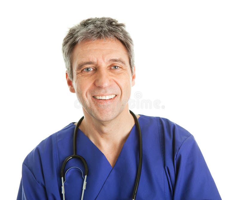 Medico Self-assured con lo stetoscopio