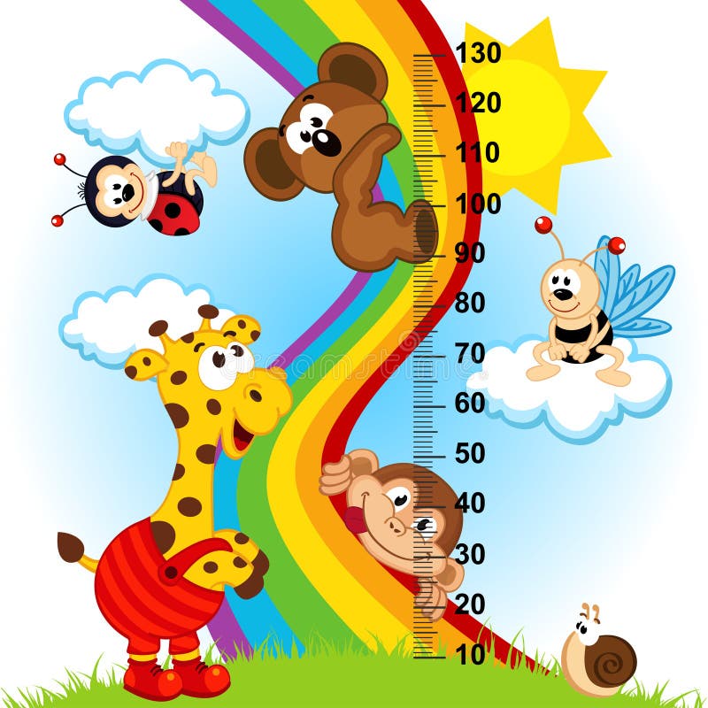 Medida da altura do bebê (no original proporciona 1 a 4)