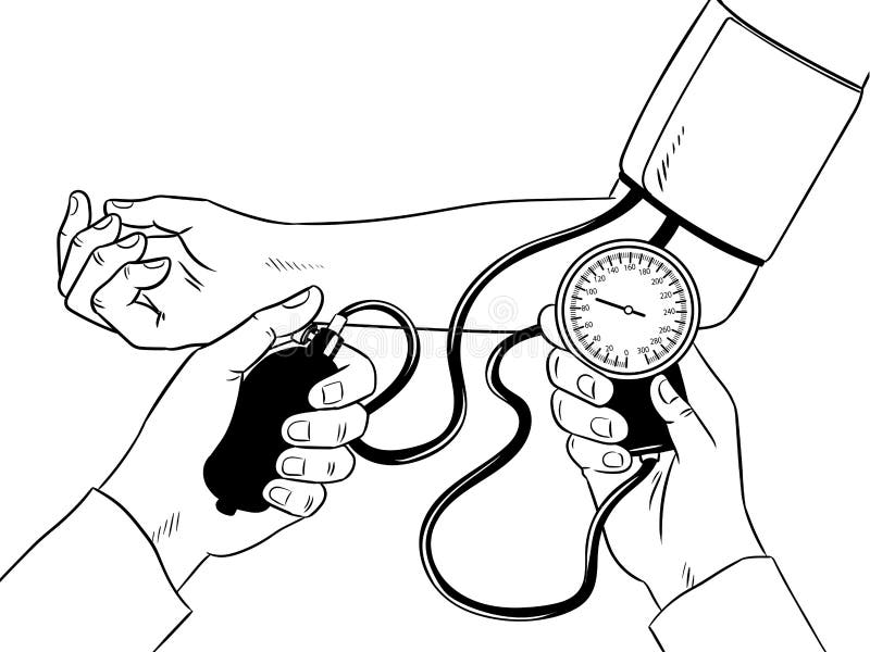 Medida do vetor humano do livro para colorir da pressão ilustração stock Medida do vetor humano do livro para colorir da pressão ilustração stock