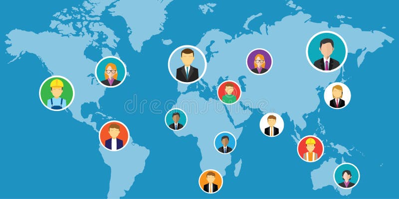 Medien des Sozialen Netzes verbanden Menschen in der ganzer Welt untereinander lizenzfreie abbildung Medien des Sozialen Netzes verbanden Menschen in der ganzer Welt untereinander lizenzfreie abbildung