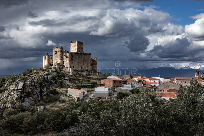 Medieval Age with castles, swords, shields royalty free stock photography Medieval Age with castles, swords, shields royalty free stock photography