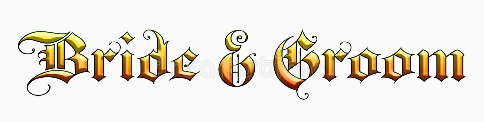 Bride groom wedding medieval old style retro baroque lettering letters letter food restaurant type logo stock illustration Bride groom wedding medieval old style retro baroque lettering letters letter food restaurant type logo stock illustration