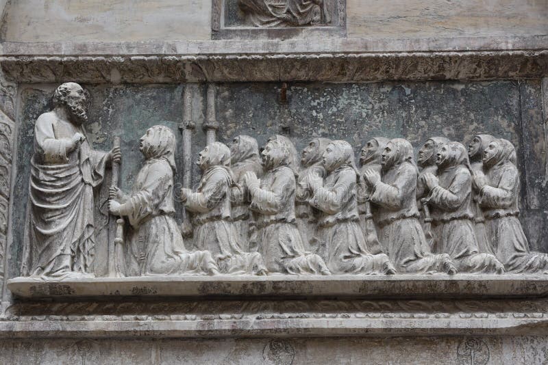 Medieval Bas-relief, Venice, Italy Stock Image - Image of europe ...