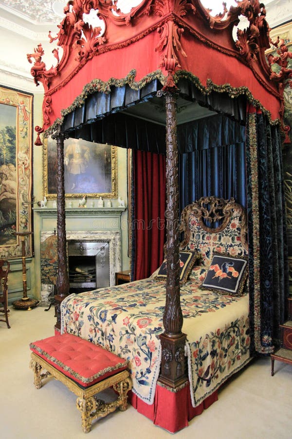 Medieval Bed in English House Editorial Stock Image Image of chateau