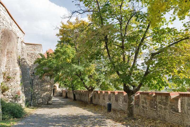 Medieval castle alley in Bratislava, Slovakia.