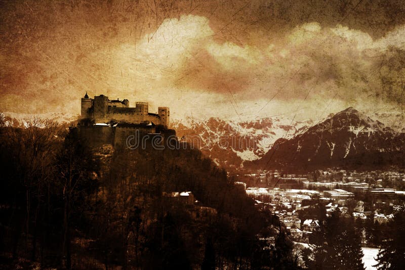 medieval castle toned