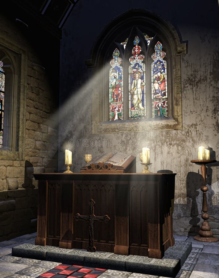 Medieval church altar