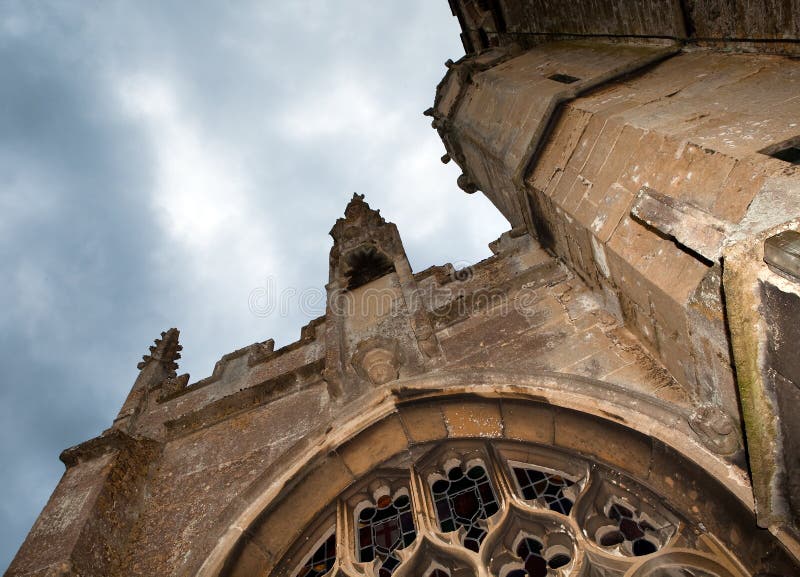 Medieval church in darkness