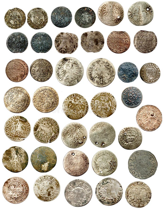 Medieval european coins of XVI c. Poland