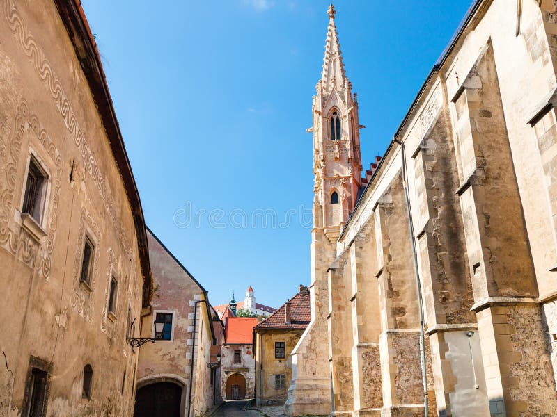 Medieval houses on Farska street in Bratislava