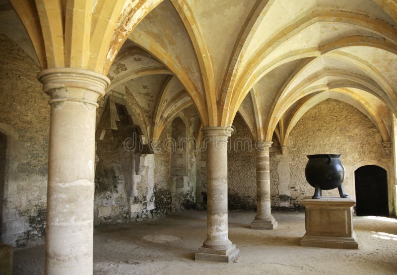 Medieval kitchen with cauldron