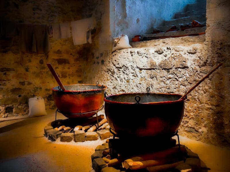 Medieval Kitchen in Great Britain Arundel Castle Stock Image Image