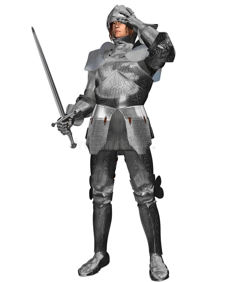 Medieval Knight in Decorated Armour stock illustration Medieval Knight in Decorated Armour stock illustration